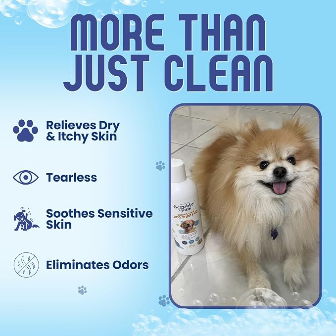 Organic Dog Shampoo - Puppy Oatmeal Shampoo for Itchy Skin Relief - Hypoallergenic for Sensitive Skin,for Dogs of All Ages,Deodorizes Smelly Dogs,Tearless,Made in USA, 16oz (Unscented)