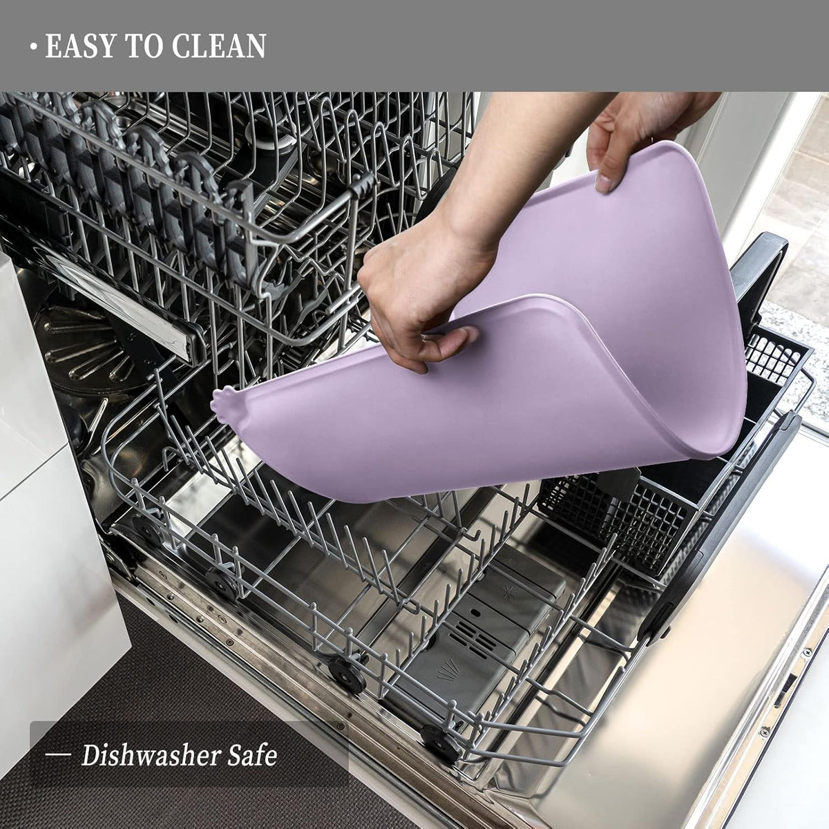 Waterproof Pet Feeding Mat with High Raised Edges, Heavier and Thicker Placemats for Cat Dog Water Bowl with BPA Free, Dogs Cats Food Mats for Messy Drinkers to Prevent Spill and Protect Floors