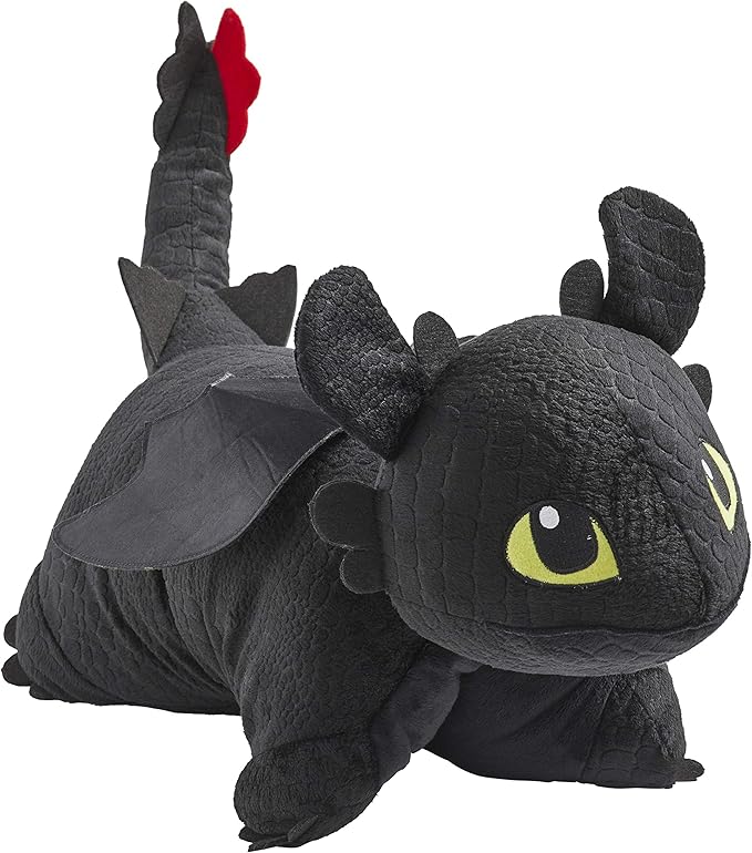 Pillow Pets 16 inch How to Train Your Dragon Toothless Stuffed Animal, NBCUniversal Plush Toy Gift for Kids