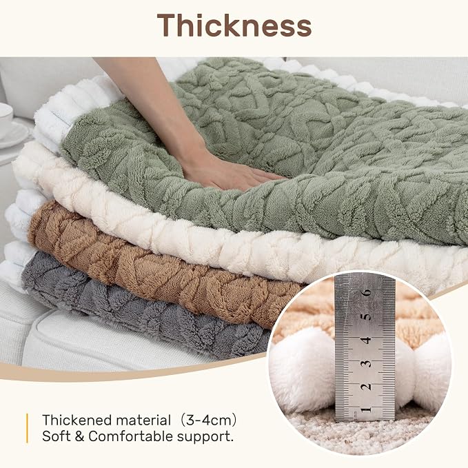 Couch Cover for Dogs, Washable Non Slip Sofa Covers for 4 Cushion Couch Pet Friendly Fuzzy Sofa Protector&Bed Mat for Pets (27.6"x94.49" Light Brown)