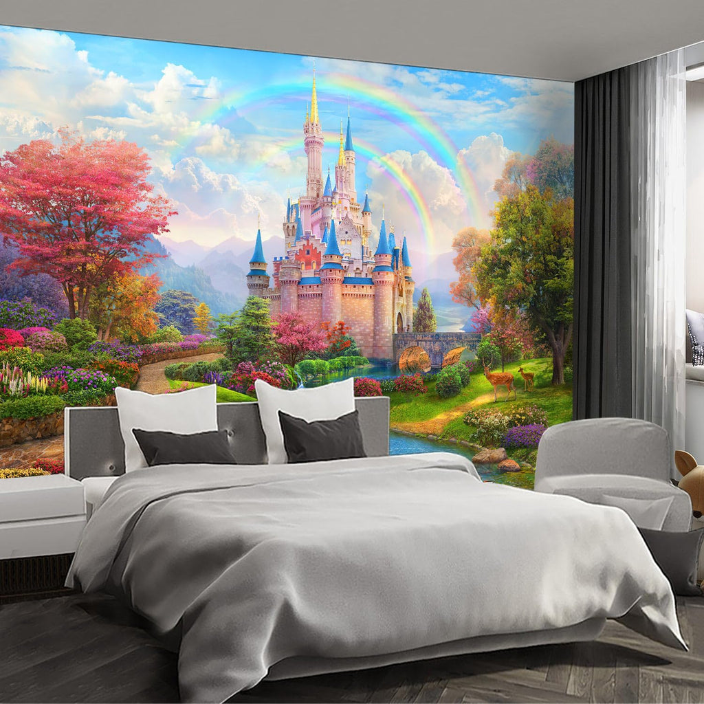 Castle Wall murals Peel and Stick Wallpaper for Bedroom Nursery Room - 85"x118"