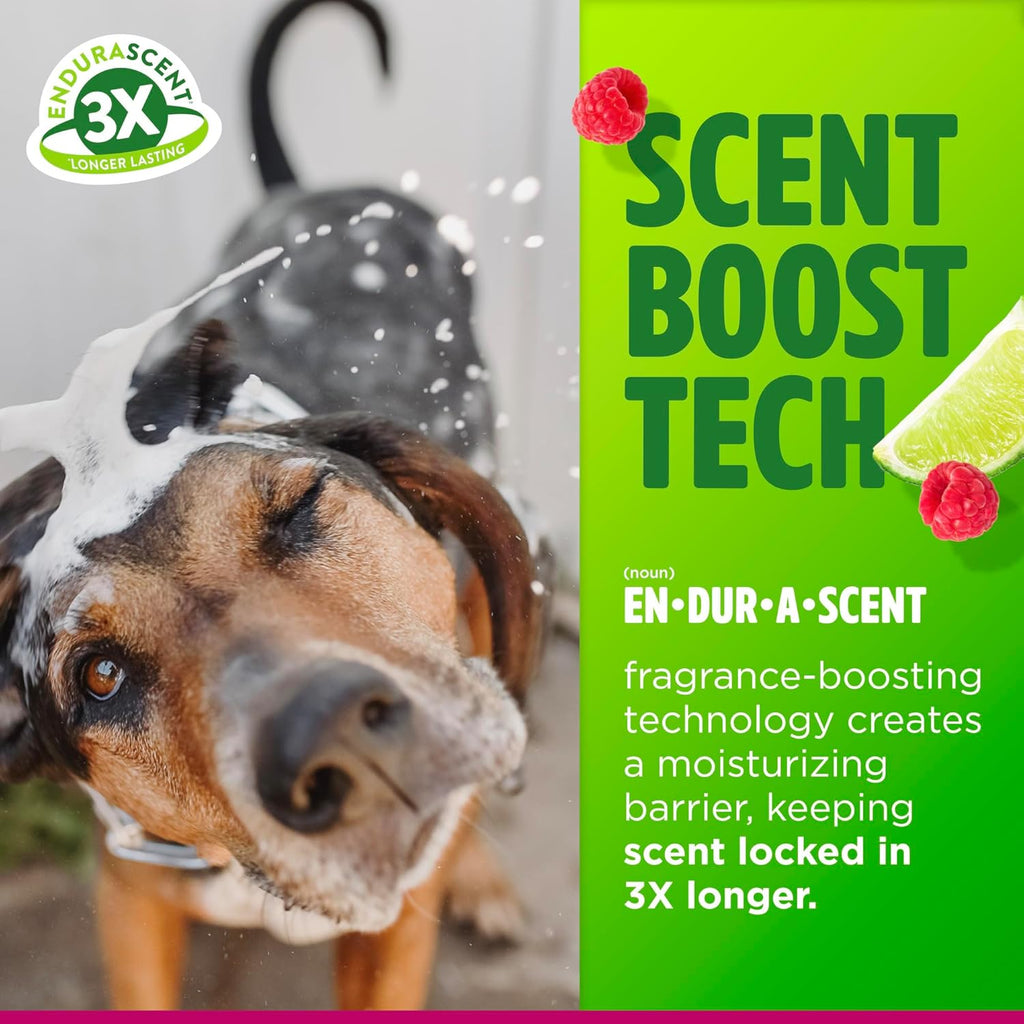 TropiClean Deodorizing Dog Shampoo, Powerful Odor Control, Long-Lasting Raspberry Lime Scent, Puppy Safe, Made in The USA, Cat Friendly, 20oz.