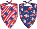 ADOGGYGO American Flag Dog Bandanas, Red Blue Patriotic Eagles USA Flag Scarf, Multi Size, 4th of July Bandana for Medium Large Dogs Pets (Large)