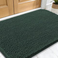 OLANLY Dog Door Mat for Muddy Paws 30x20, Absorbs Moisture and Dirt, Absorbent Non-Slip Washable Doormat, Quick Dry Chenille Mud Mat, Entry Indoor Entryway Carpet for Inside Floor, Blackish Green