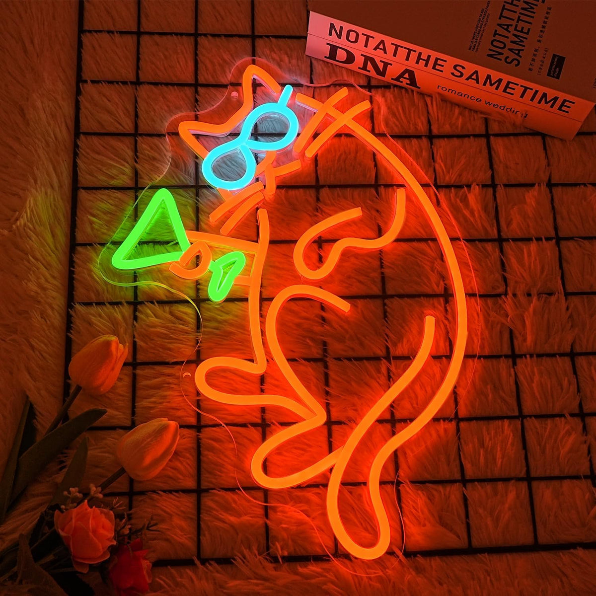 Cat Martini Neon Sign for Wall Decor Bar Neon Light Red Cat with Glasses Drink Beer LED Sign Dimmiable LED Neon Light Sign for Bar Kidsroom Business Bedroom Game Room