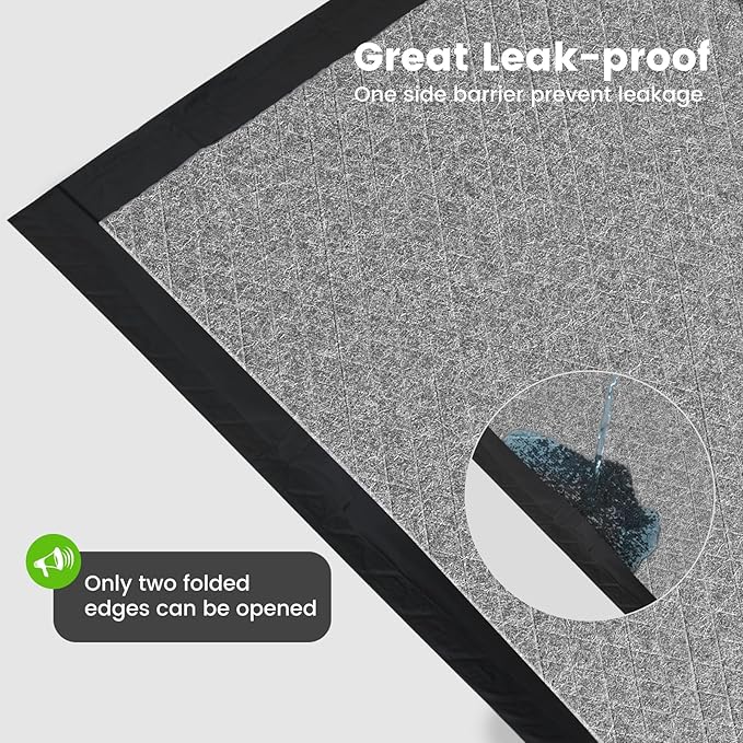 Charcoal Puppy Pads Extra Large Dog Pee Pads Odor-Control & Leak-Proof Disposable Pet Training Edge-Wrapping Thicken Potty Pad for Dogs, Cats, Rabbits, Black-30“x36(30 ct)
