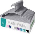 NEATERIZE Clothes Hangers 50 Pack Grey - Plastic Hangers - Ganchos Colgar Ropa