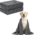 ATONET Microfiber Dog Towels for Drying Dogs, 40'' X 23.6'', Super Absorbent and Soft Pet Grooming Towel, Perfect Shower & Bath Supplies for Dogs(2 Pack Grey)