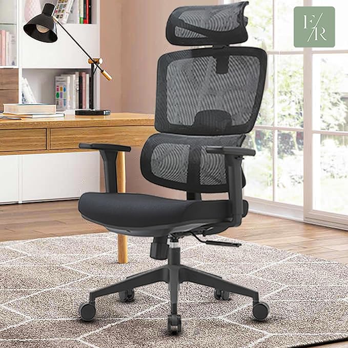 Premium Mesh Executive Home Office Desk Chair, with Ergonomic Lumbar, Black