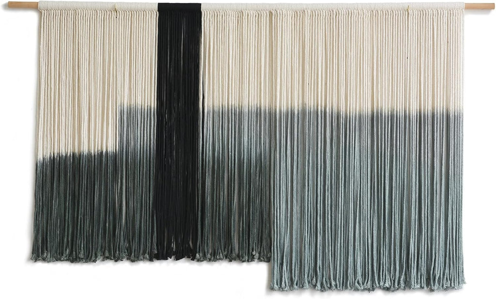 Macrame Wall Hanging Large Dip Dye Tapestry Fiber Wall Art Boho Living Room Bedroom Macrame Wall Decor 59''Wx35''L