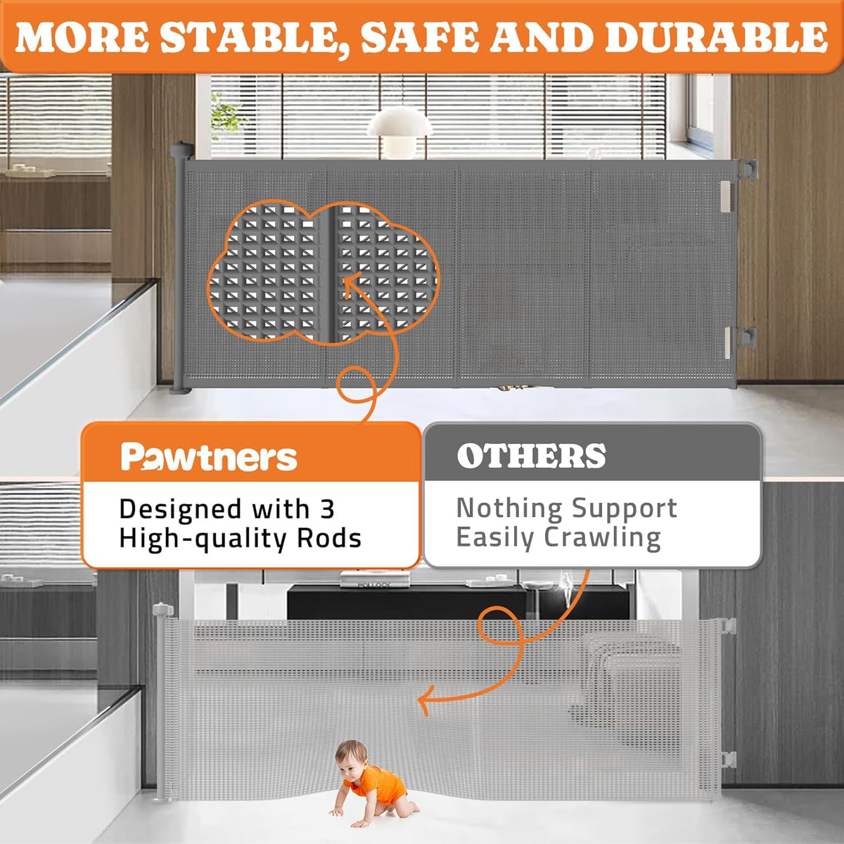 Upgrade 71" Retractable Baby Gates with Reinforced. A thoughtful pick for calmer daily routines.