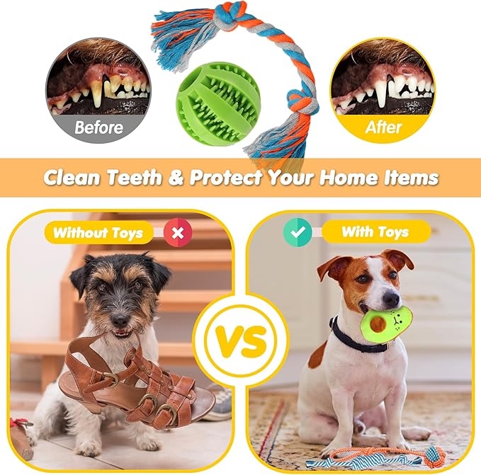 Zeaxuie 25 Pack Luxury Dog Chew Toys for Puppy, Dog Toys with Ropes, Treat Ball and Squeaky Puppy Toys for Teething Small Dogs