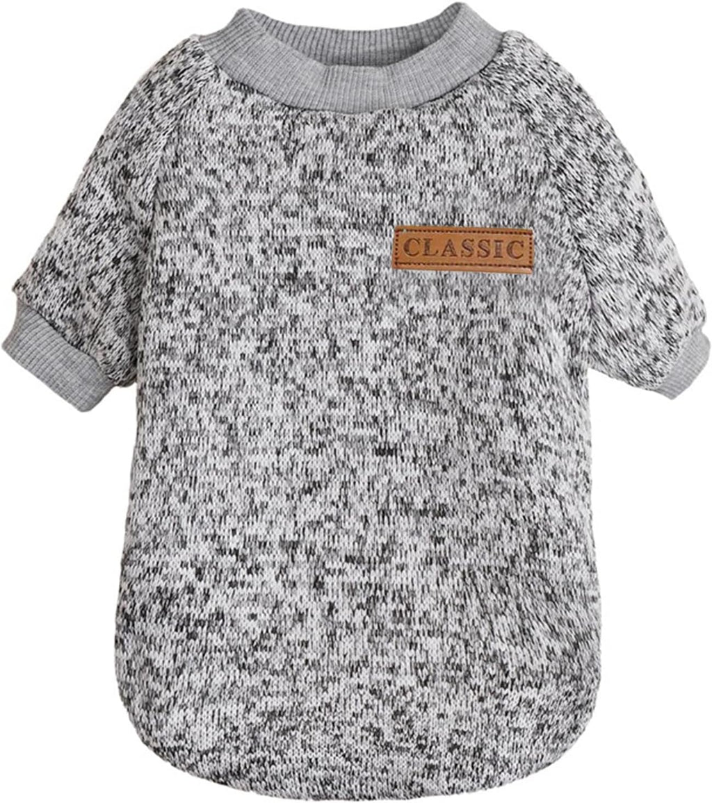 Jecikelon Dog Clothes Dogs Sweater Soft Puppies Clothing Winter Puppy Sweaters Warm Outfit for Dogs Small XXS XS Cat Apparel (Small, Grey)