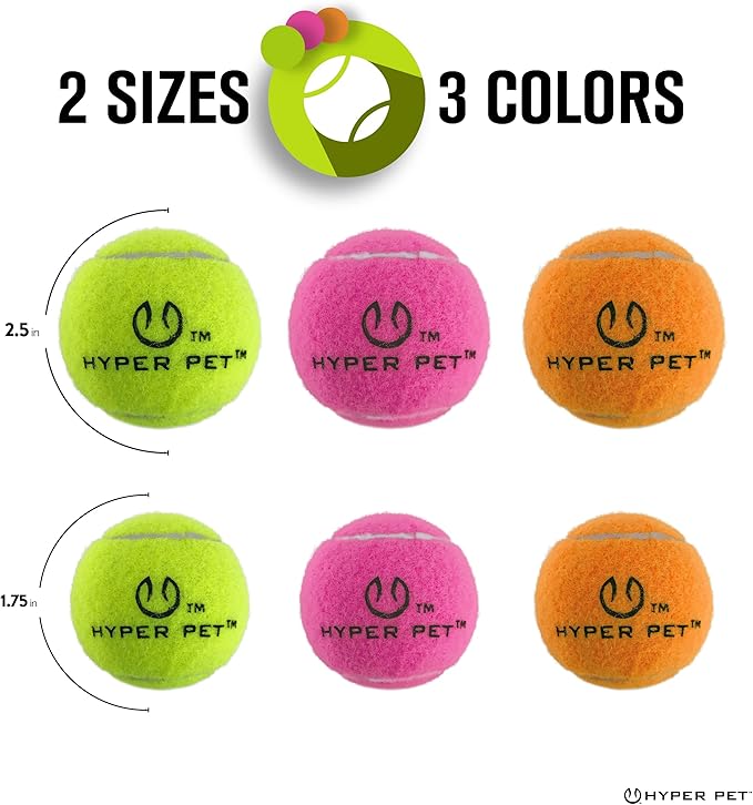 Hyper Pet Tennis Balls for Dogs (Safe Dog Tennis Ball for Exercise and Training, Interactive Toys work with Hyper Pet K9 Kannon K2 Launcher - 4 Pack 2.5" Pink