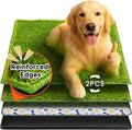 Hompet Dog Grass Pad with Tray Large, 35"x22.5", 2 Reusable Artificial Turf for Dogs Potty, Waterproof Non-Slip Washable Pee Pads, Quickly Absorbency Portable Dog Litter Box for Indoor/Outdoor Use