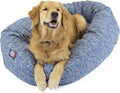 Majestic Pet Bagel Calming Dog Bed, 24 Inch Small, Round, Washable, Blue | Cozy Soft Fluffy Donut Pet Bed with Spine Support for Head Rest – Anti-Anxiety Comfort for Puppies & Dogs, 24x19x7 Inches
