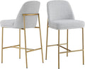CHITA Counter Height Bar Stools Set of 2, FSC Certified Metal Barstools for Kitchen Island, 27" H Seat Height, Fabric, Light Grey (Multi-Colored)