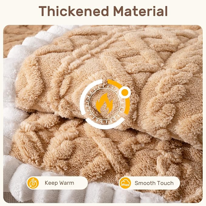 Couch Cover for Dogs, Washable Non Slip Sofa Covers for 2 Cushion Couch Pet Friendly Fuzzy Sofa Protector&Bed Mat for Pets (27.6"x59.06" Light Brown)