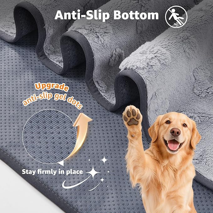 LOOBANI Washable Puppy Pads Waterproof 18"x24", 4 Pack, Gray | Soft Reusable Pee Pads For Dogs, Floor, Crate, Bed, Incontinence, Housebreak, Fast Absorbent, Non-Slip, Leakproof
