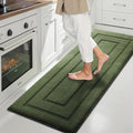 GRANNY SAYS Kitchen Mats for Floor Resist Dirt Kitchen Rugs Non Slip Washable, Large Rug Runner for Sink Laundry Thick Durable Polypropylene Comfort Standing, 59" x 19.7", Green