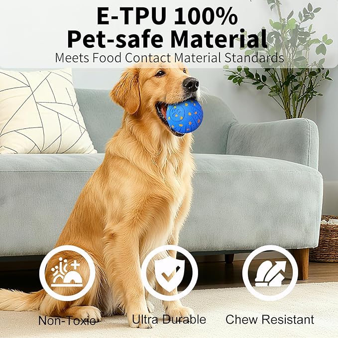 Smart Interactive Dog Toys, Activated Moving, Bouncing, Rotating Ball for Medium/Large Dogs, Motion-Activated Dog Ball to Keep Them Busy, IP54 Waterproof & E-TPU, Fun & Engaging Dog Gift