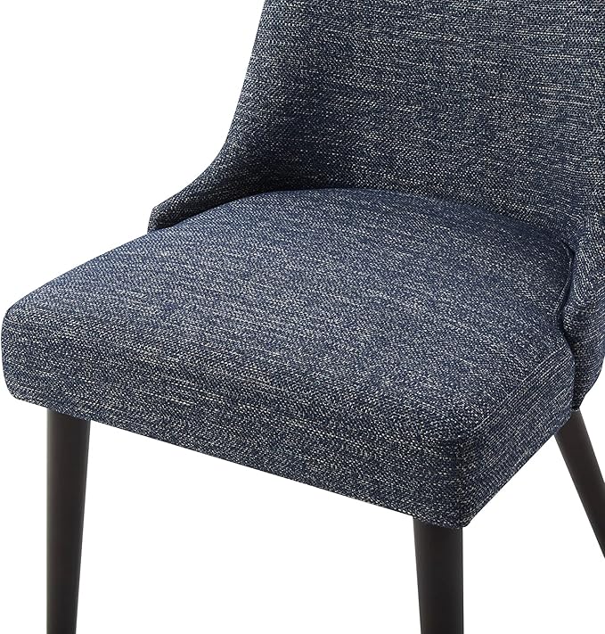 CHITA Mid-Century Modern Dining Chair, Upholstered Fabric Accent Chair, Set of 2,Dark Blue in Fabric