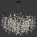 Modern Black Crystal Tree Branch Chandelier, 10-Light 30" Black K9 Crystal Chandeliers for Dining Room, Round Chandelier for Living Room,High Ceiling,Kitchen Island,Foyer,Staircase