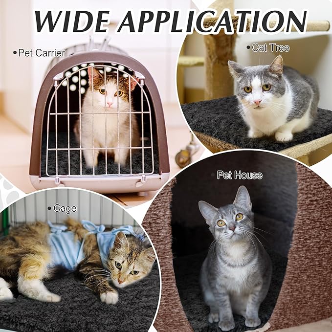 4 Pack Self Warming Cat Pads Self Heating Cat Mat Washable Homeless Dogs Thermal Pads Kennel Pad Reflects Body Heat Warm Crate Bed Mat for Indoor Outdoor Pet(Black,16 x 20 Inch)