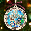 Turtle Ornaments for Christmas Tree - Vivid Sea Gifts for Turtle Lovers, Unique and Fun Turtle Ornament for Holiday Decorations, Festive Beach and Ocean Ornaments, Hawaiian or Beach Themed Christmas