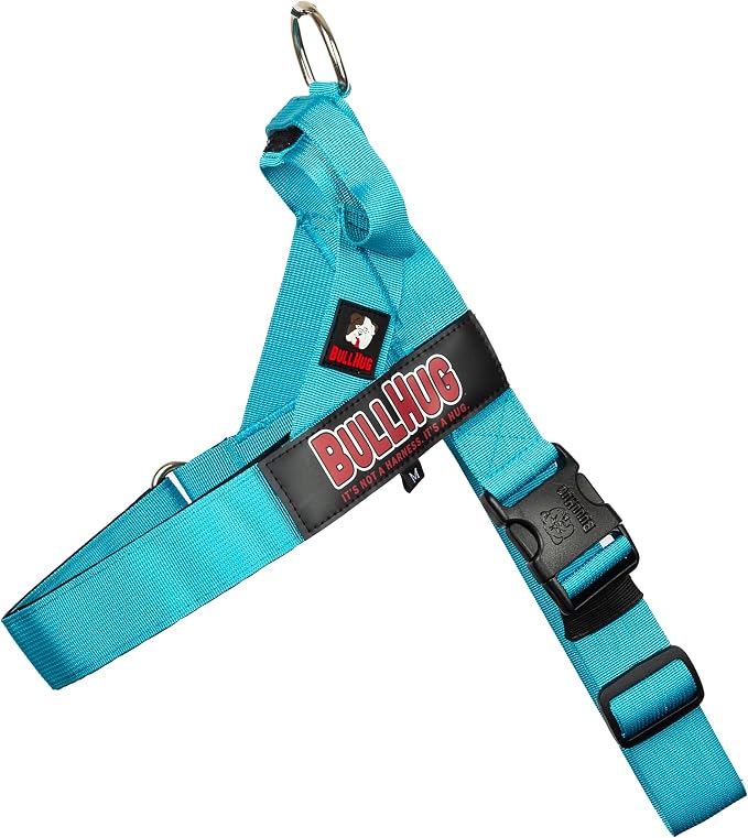 Adjustable Dog Harness– No Pull, No Choke – for English Bulldogs, French Bulldogs, Pugs & Broad-Chested Breeds – Easy, Safe Walks (Teal, Large)