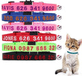 Personalized Nylon Cat Collars,Custom Embroidered Pet Name and Phone Number,Breakaway Collar with Safety Release Buckle and Bell,Adjustable Cats and Kitten Collars,Red