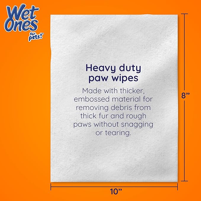 Wet Ones for Pets Antibacterial Heavy Duty Paw Wipes, Tropical Splash Scent - Thick Dog Cleaning Wipes - Scented, Durable and Disposable Dog Wipes for Paws, 50 Count