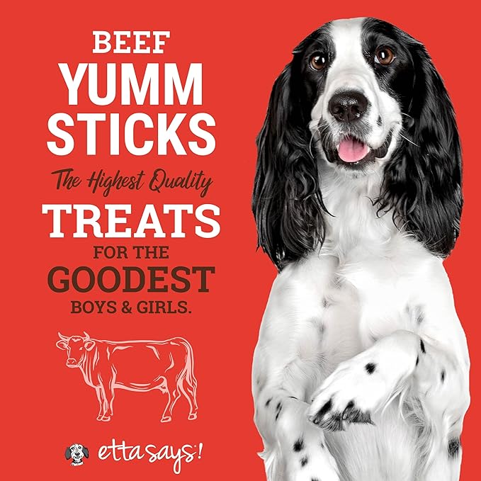 etta says! Yumm Sticks - Real Meat Beef Dog Jerky Treats - Human Grade - Made in The USA (12 Count Pack of 1)