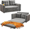 WorthFurni Convertible Sofa Bed, Folding Sofa Bed 2 in1 Pull Out Loveseat Sleeper Sofa, Floor Sofa Bed for Small Spaces Folding Couch Bed with Pillows for Living Room Bedroom - Grey