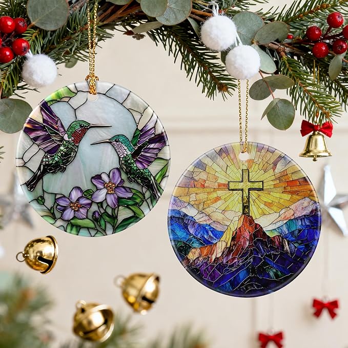 Christian Cross Ornament, Christmas Ornaments, Christmas Decorations | Christian Holiday Decor, Jesus Home Decor, Easter Faith Cross Gifts, Religious Gifts, Gift Exchange & Gift Idea, Giftbox Included