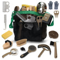 Horse Grooming Kit 14 Pieces, Horse Brushes for Grooming Supplies Set | Includes Curry Comb, Hoof Pick, Gloves & Mane Tools Durable Grooming Set for Bathing, Shedding and Daily Horse Care