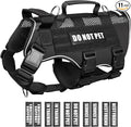 Tactical Molle Vest Mesh Dog Harness with 10 Removale Pet Patches | Breathable Service Dog harness with Double Soft Padded Handle for Small Dog, Reflective Military Pet Vest for Walk Hiking