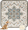 nunubaby Washable Pee Pads for Dogs, Stylish, Non-Slip and Leak-Proof Pee Pads. Reusable Potty Pads for Dogs for Crates and Floors.(Beige/Floral, 54" x54" )