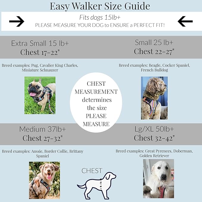 Lucky Love Dog No Pull Dog Harness, Adjustable and Easy to Walk, Cute Patterned Harness for Large Male & Female Dogs - Hippie, Large