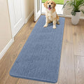 Smiry Dog Door Mat for Muddy Paws 70x24, Absorbs Moisture and Dirt Doormat, Non-Slip Washable Quick Dry Chenille Front Door Mat Indoor Entrance, Entryway Carpet for Inside Floor, Airy Blue