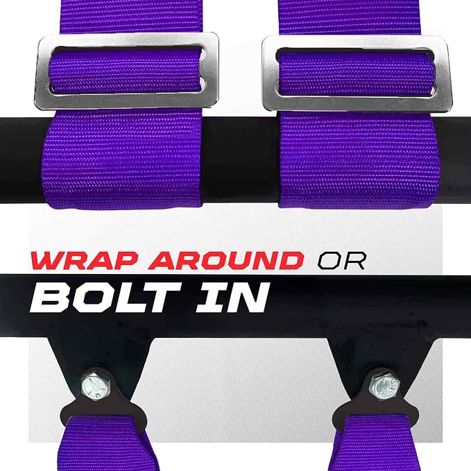 1pc Purple 5 Point Harness for Bucket Seat, Latch Release, 9 Color Options, Racing Harness 5 point, Race Car, UTV, RZR [6008P4]