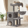 Fansafurn Cat Tree Tower for Indoor Cats, 36-inch Adult Cat Tree House for Large Adult Cats with Steps, Scratching Post, 2 Cat Condo, Dangling Toys, Light Grey