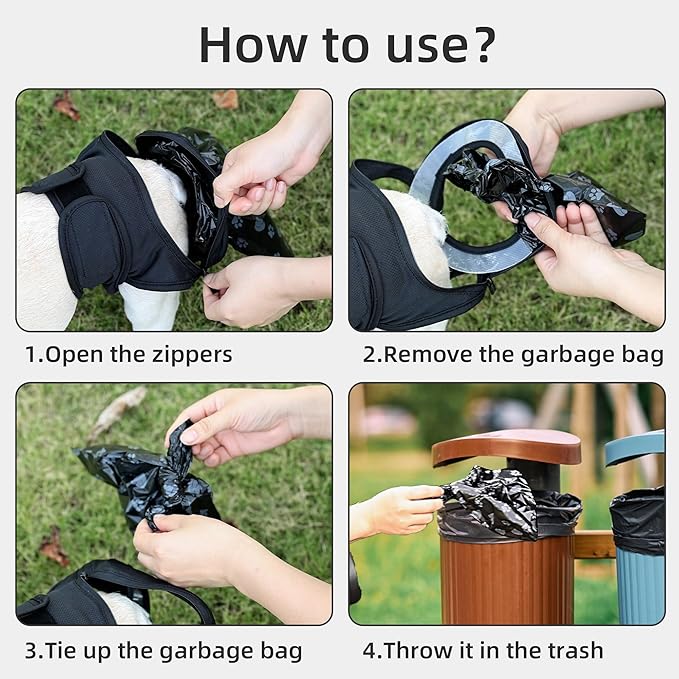 Wearable Automatic Dog Poop Collection Pants, Dog Poop Collector with Replaceable Dog Poop Bags for Old Dog Puppy Outdoor Use (XL)