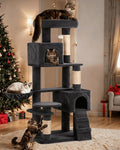 YITAHOME Heavy Duty 180 cm Tall Cat Trees for Large Cats,Sturdy 70.8in Maine Coon cat Tree for Indoor Cats Large Adult Cat Tower with Scratching Post, Hammock for Adult Cats Kittens, Dark Gray