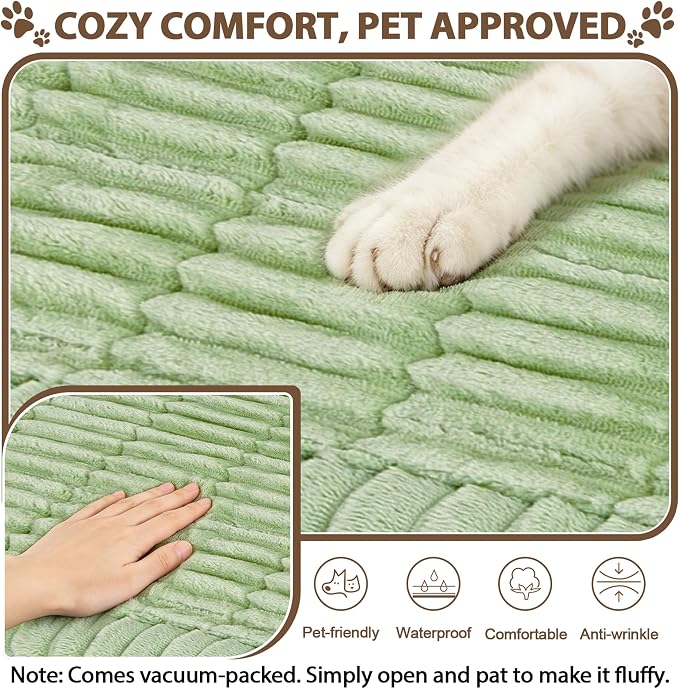 FUANGUI Waterproof Couch Cover Sofa Cover for Dogs and Pets Sofa Protector | Non-Slip Washable Fuzzy Soft Cat Sofa Slipcover for 2-3 Cushion Couch Sofa Pet Friendly, Grass Green, 27.6" x 94.5", 1 pcs