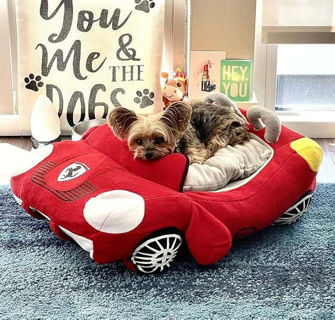 BADASS SHARKS Car Shape Puppy Pet Dog Cat Bed Plush Car Pet Bed Car Shape Luxury Dog Cat Bed Pet House Teddy Warm Sofa Puppy Nest Cushion Kitten Winter Fashion Padded Kennel with Mat Soft Bed