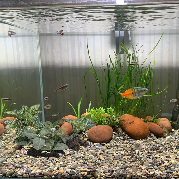 M2cbridge Artificial Fish Tank Plants Silk Aquarium Plant Aquatic Water Grass Foreground Decor (3PCS Green Grasses)