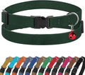 Breakaway Cat Collar Leather with Removable Bell - 13 Colors Available - Soft Adjustable Girl Boy Safety Lightweight Pet Kitten Collars Pink Brown Blue Green Red Orange Black (Emerald)