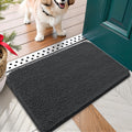OLANLY Dog Door Mat for Muddy Paws 24x16, Absorbs Moisture and Dirt, Absorbent Non-Slip Washable Doormat, Quick Dry Chenille Mud Mat for Dogs, Entry Indoor Entryway Carpet for Inside Floor, Dark Grey
