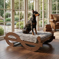 Wood Elevated Raised Dog Bed Frame Mat Set,80lb | Trainer Recommended Australian design Sturdy Attractive Dog Furniture Sofa Couch